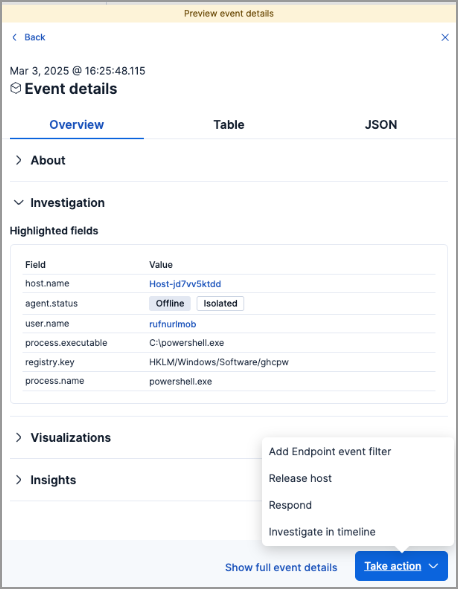 Event details flyout