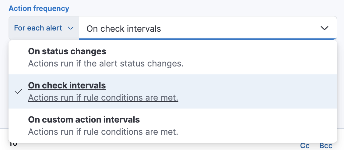 synthetic monitor action types each alert