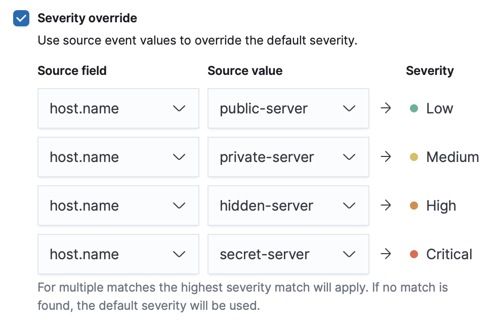 severity mapping ui