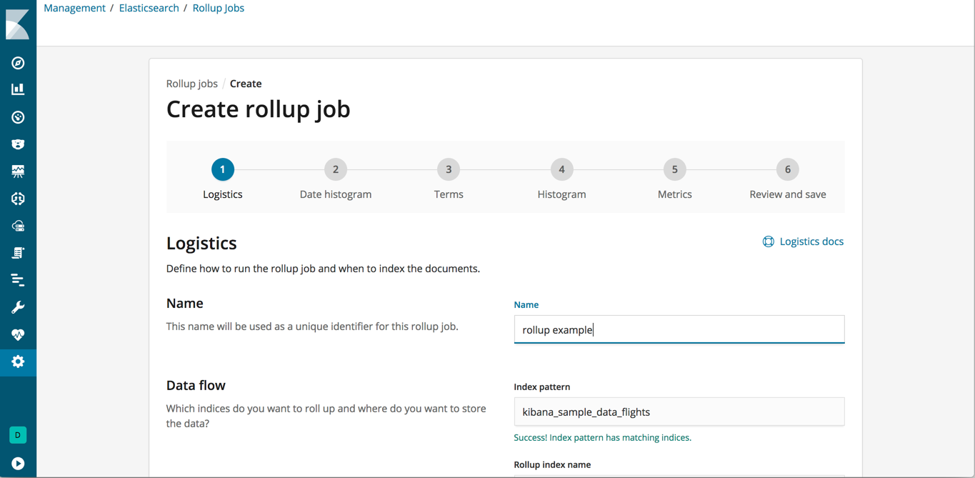 Create a rollup job dashboard