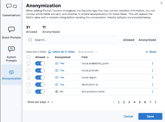 Elastic AI Assistant settings