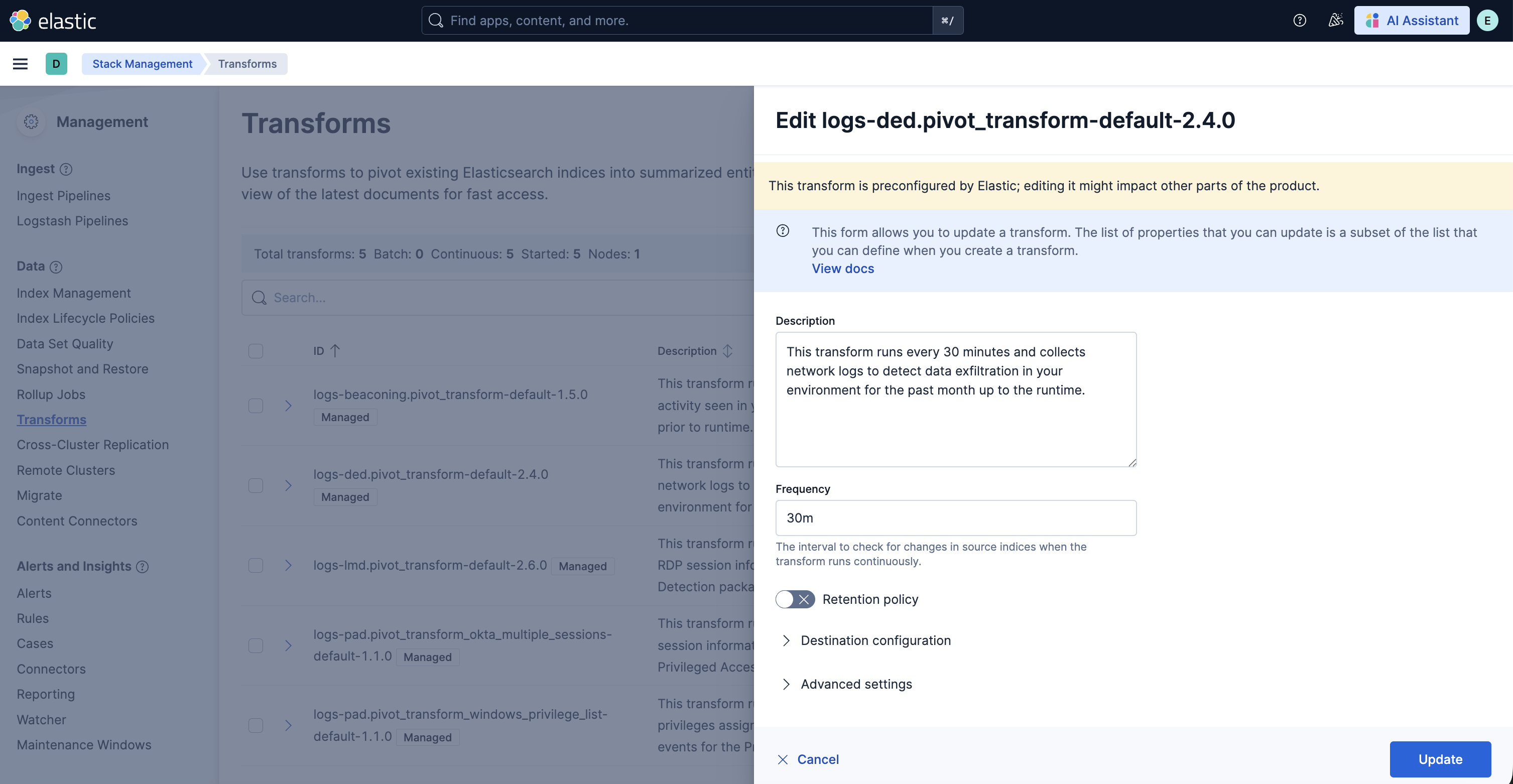Data Exfiltration Detection transform Data Exfiltration Detection transform