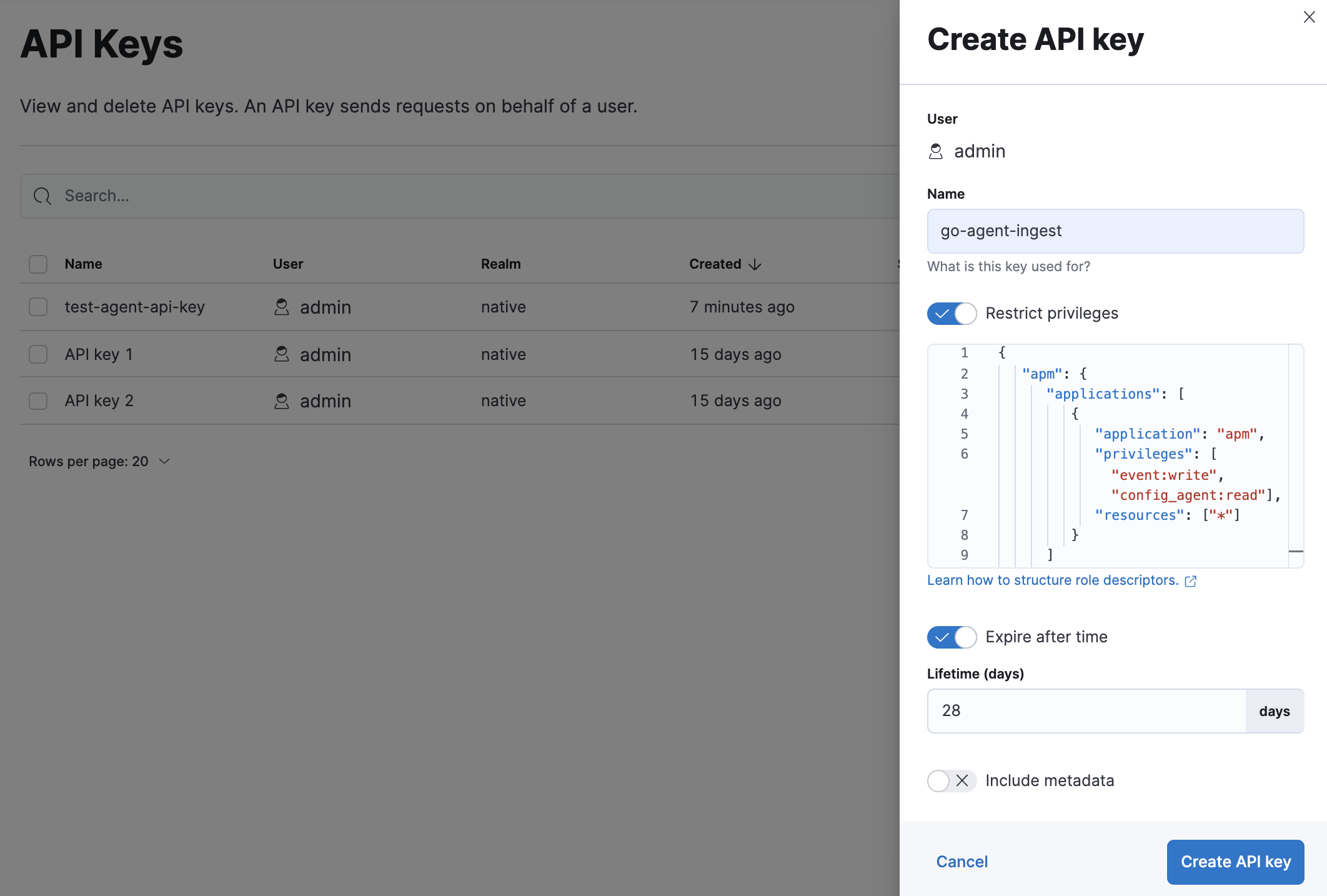 API key copy base64