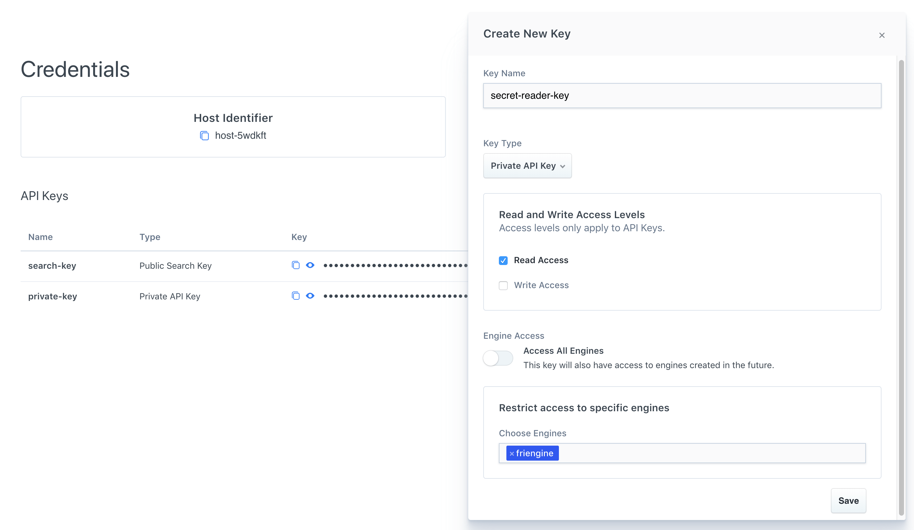 Creating an API key