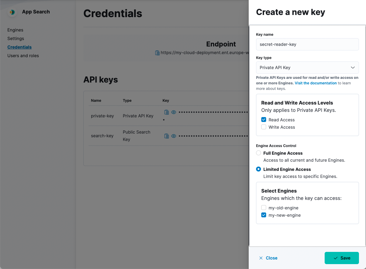 Creating an API key