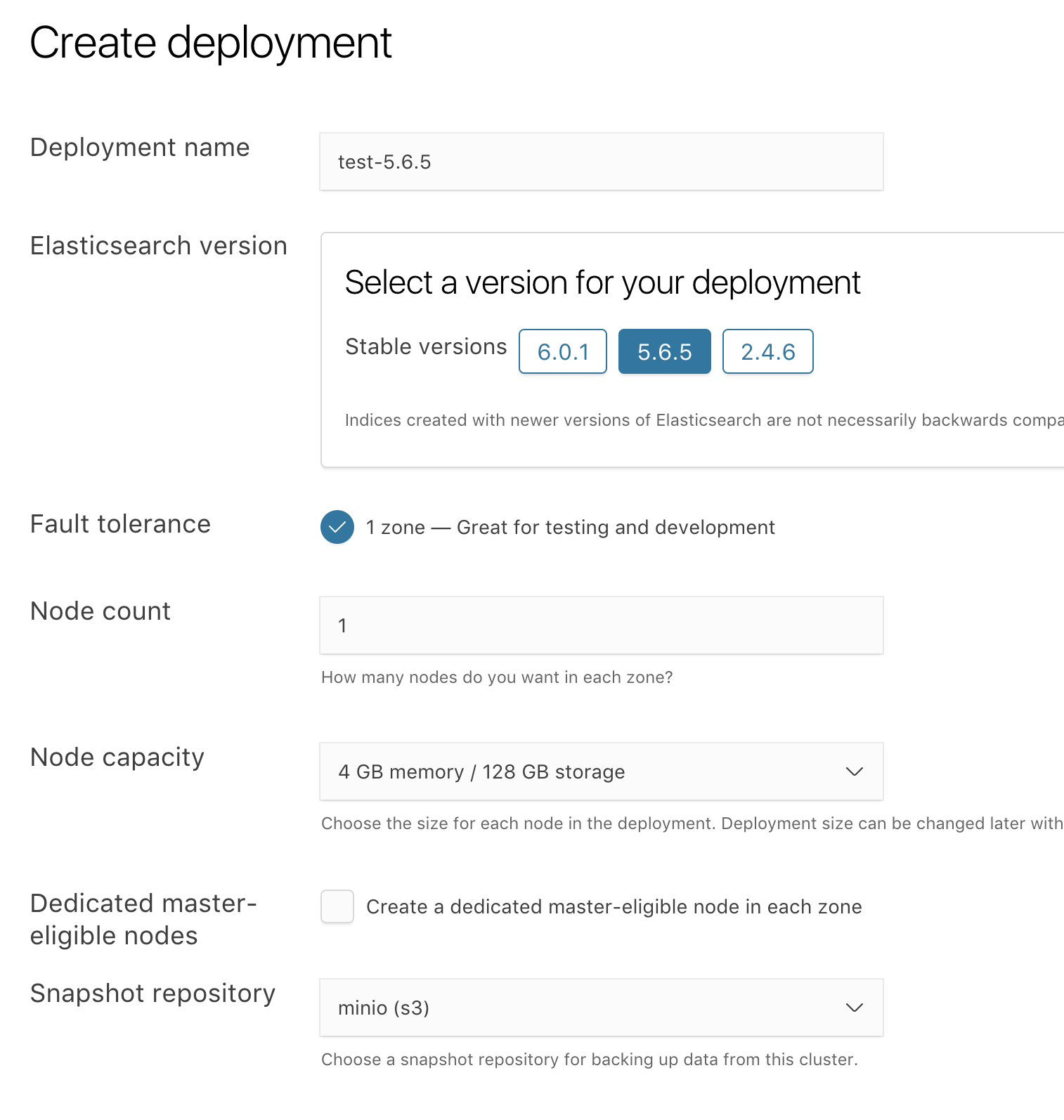 Create deployment