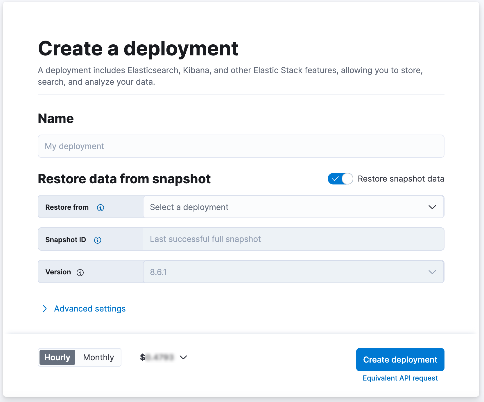 Create a Deployment using a snapshot