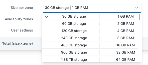 Capacity slider to adjust Elasticsearch cluster size