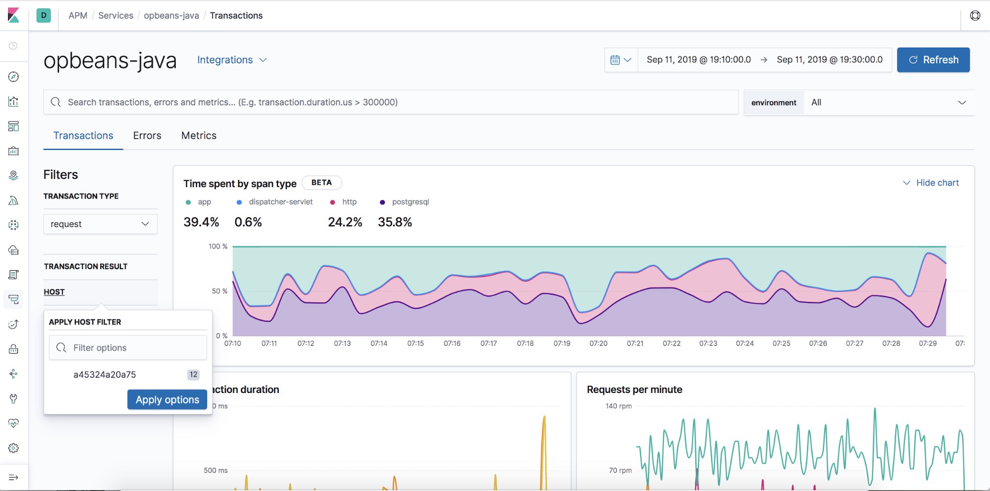 Structured filters in the APM UI