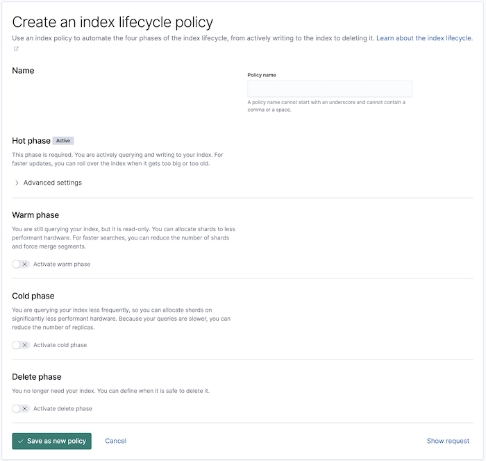 Create policy page