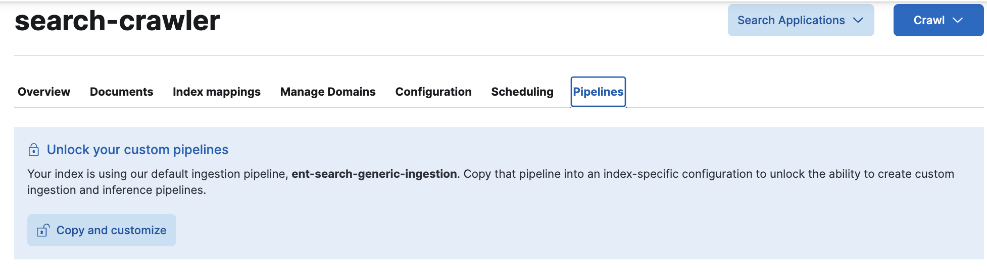 ingest pipeline ent search ui