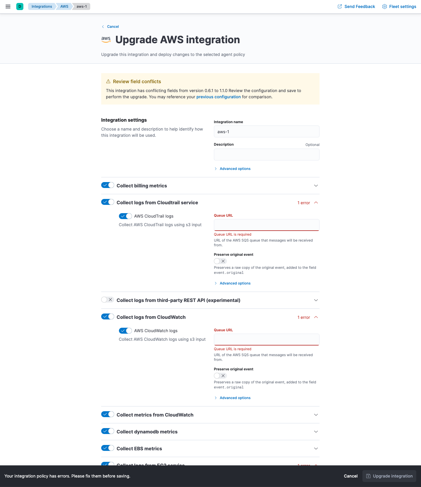 Resolve field conflicts in the policy editor