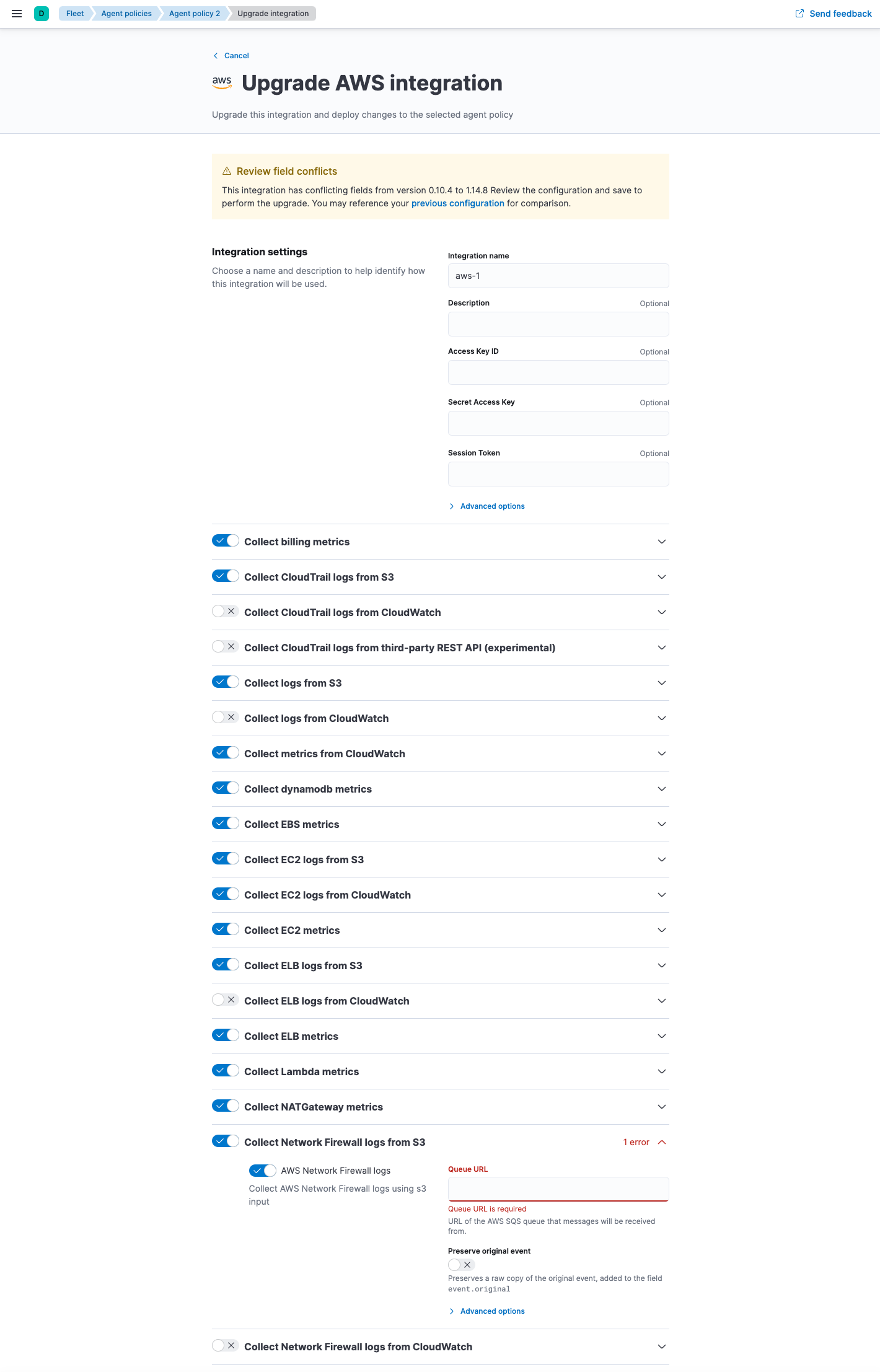 Resolve field conflicts in the policy editor