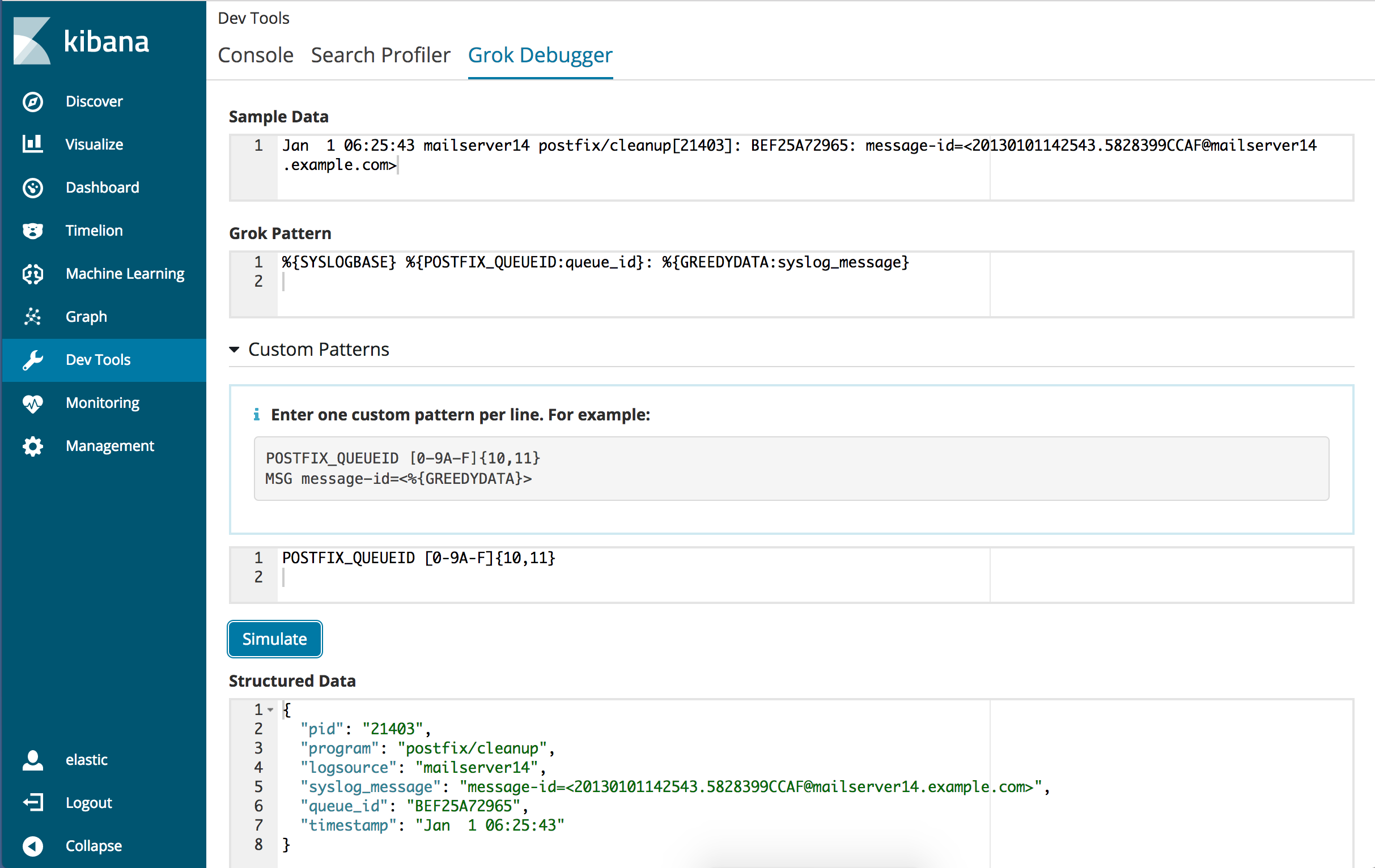 Debugging a custom pattern