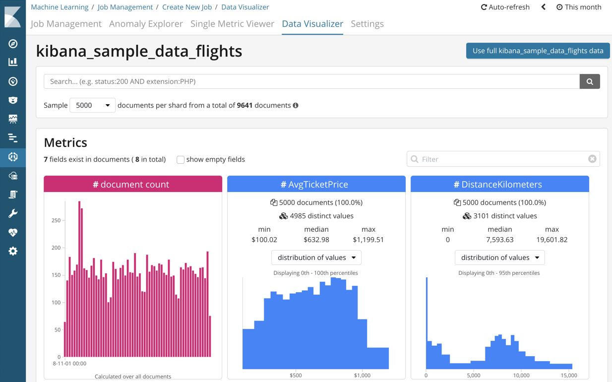 Data Visualizer for sample flight data