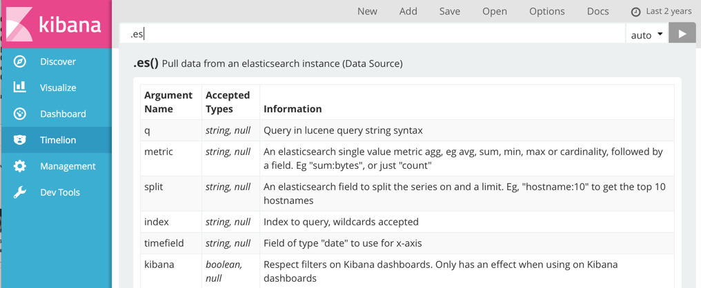 Timelion inline help