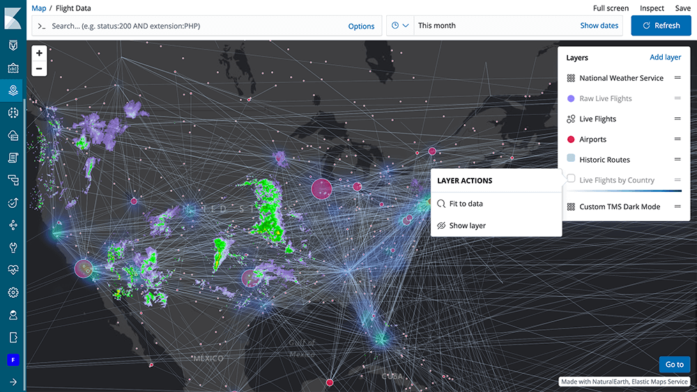 Kibana Maps user interface