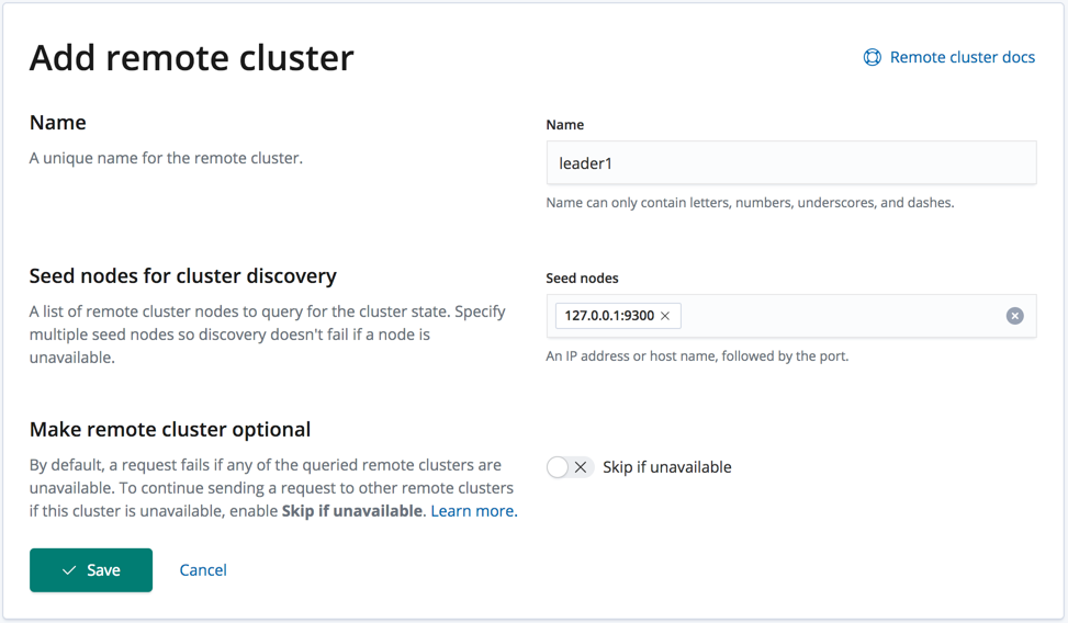 Add remote cluster UI