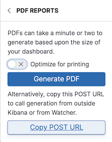 Automatically generate *Dashboard* and *Visualize Library* reports