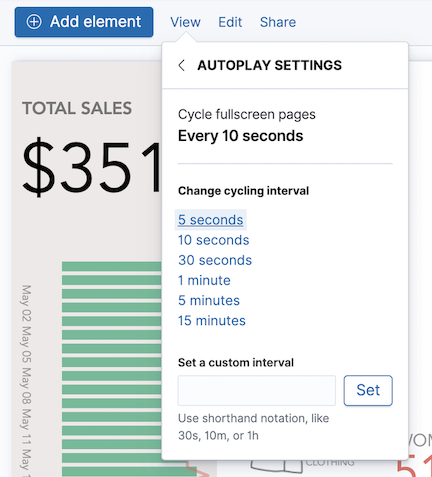 Element autoplay interval