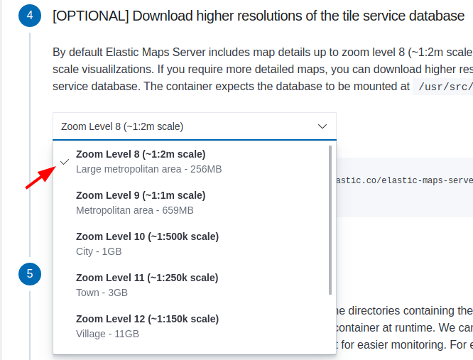 Elastic Maps Server zoom levels