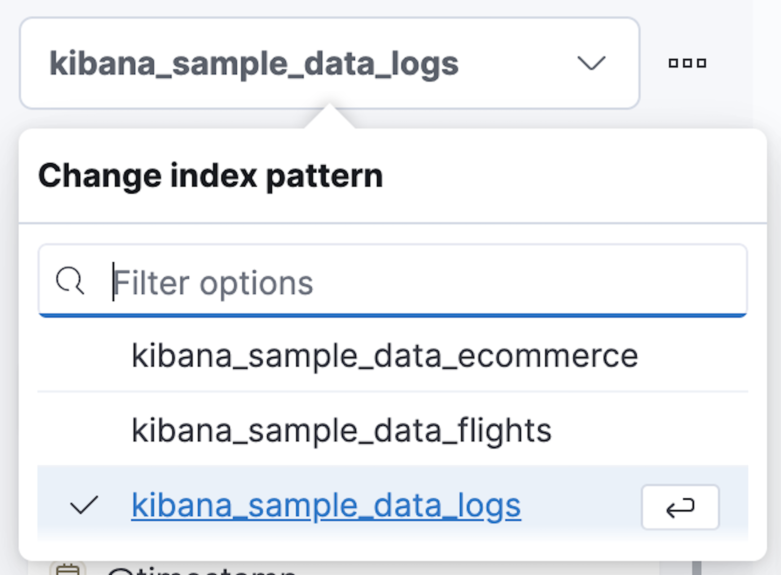 Lens index pattern selector