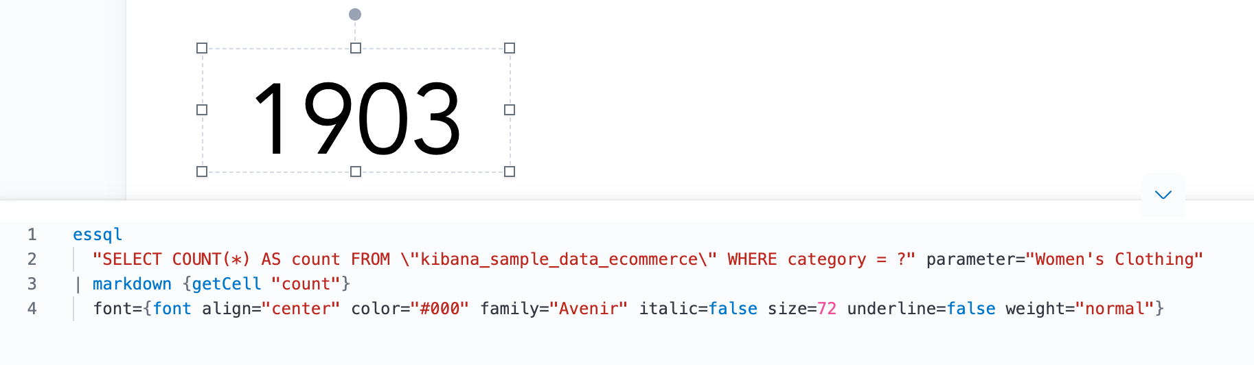 Canvas Elasticsearch SQL expression function