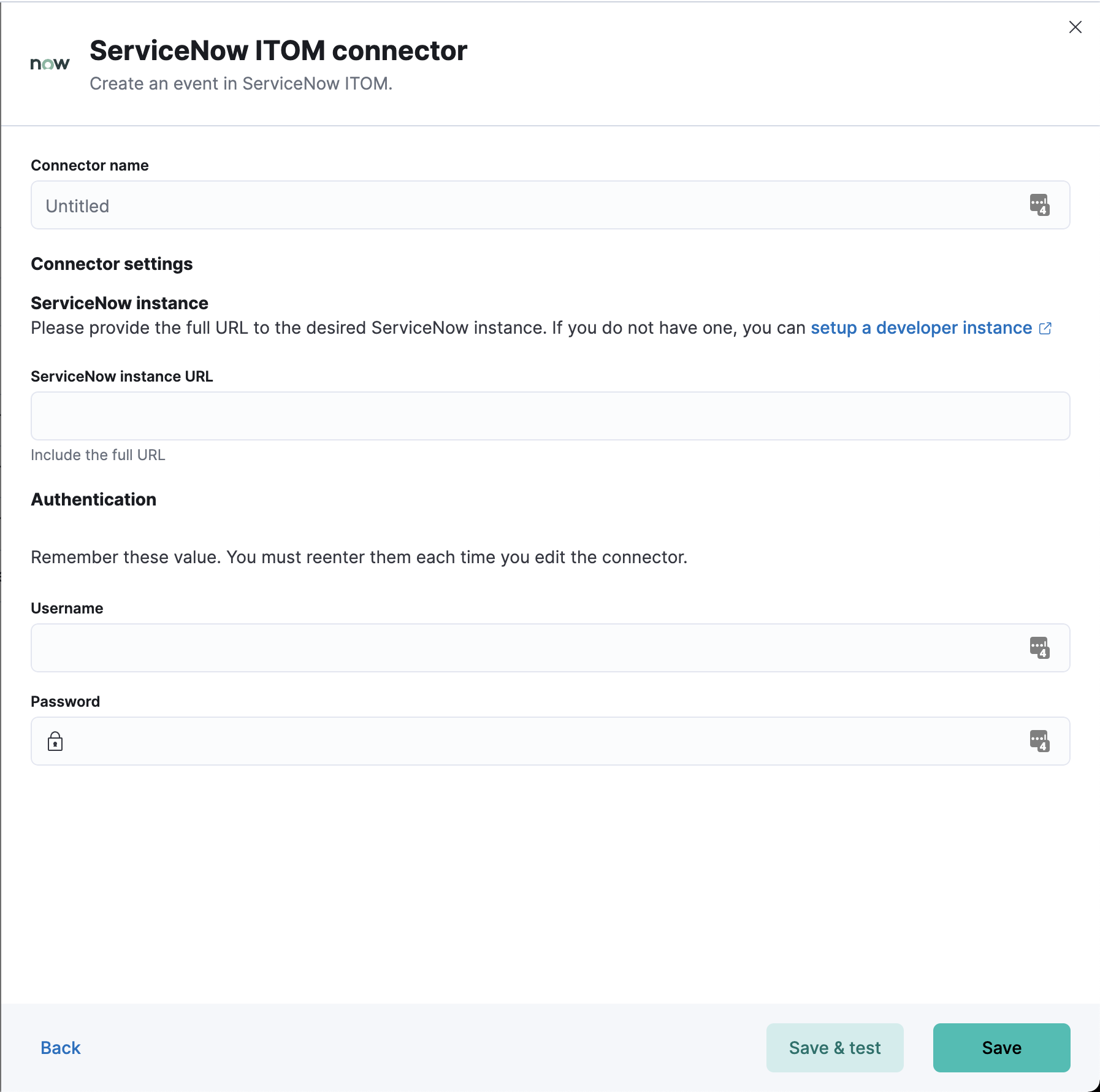 ServiceNow ITOM connector