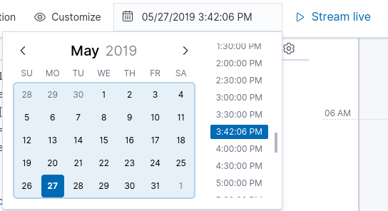 Logs time selector