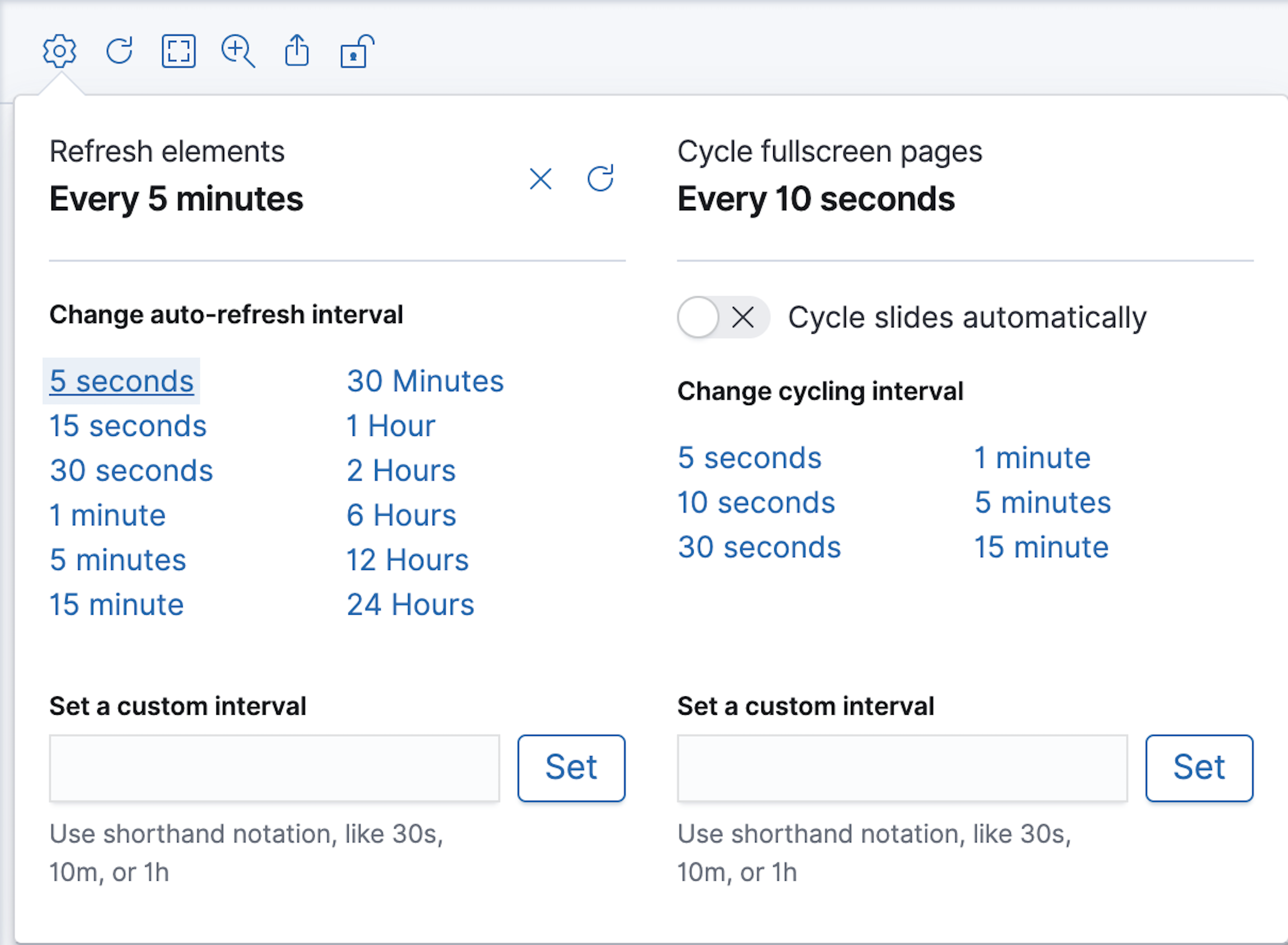 Element data refresh interval