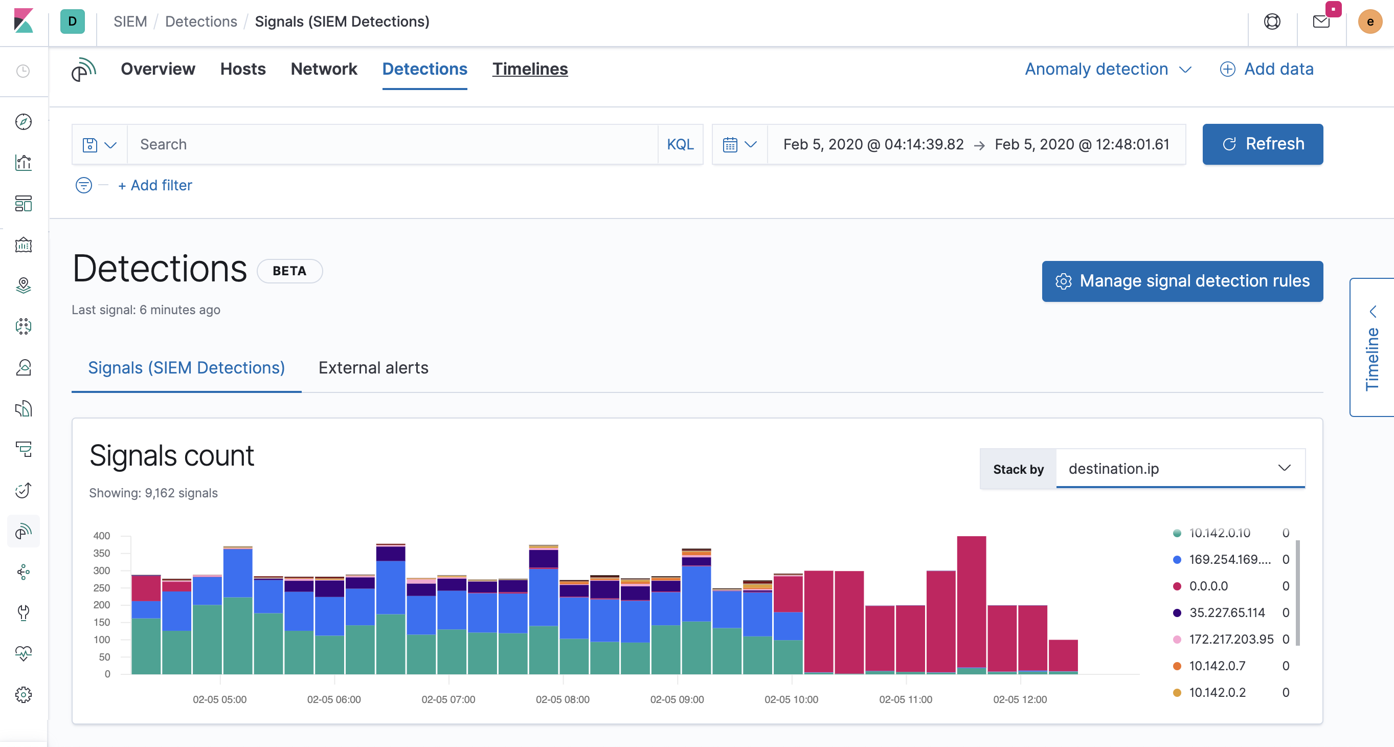 detections ui