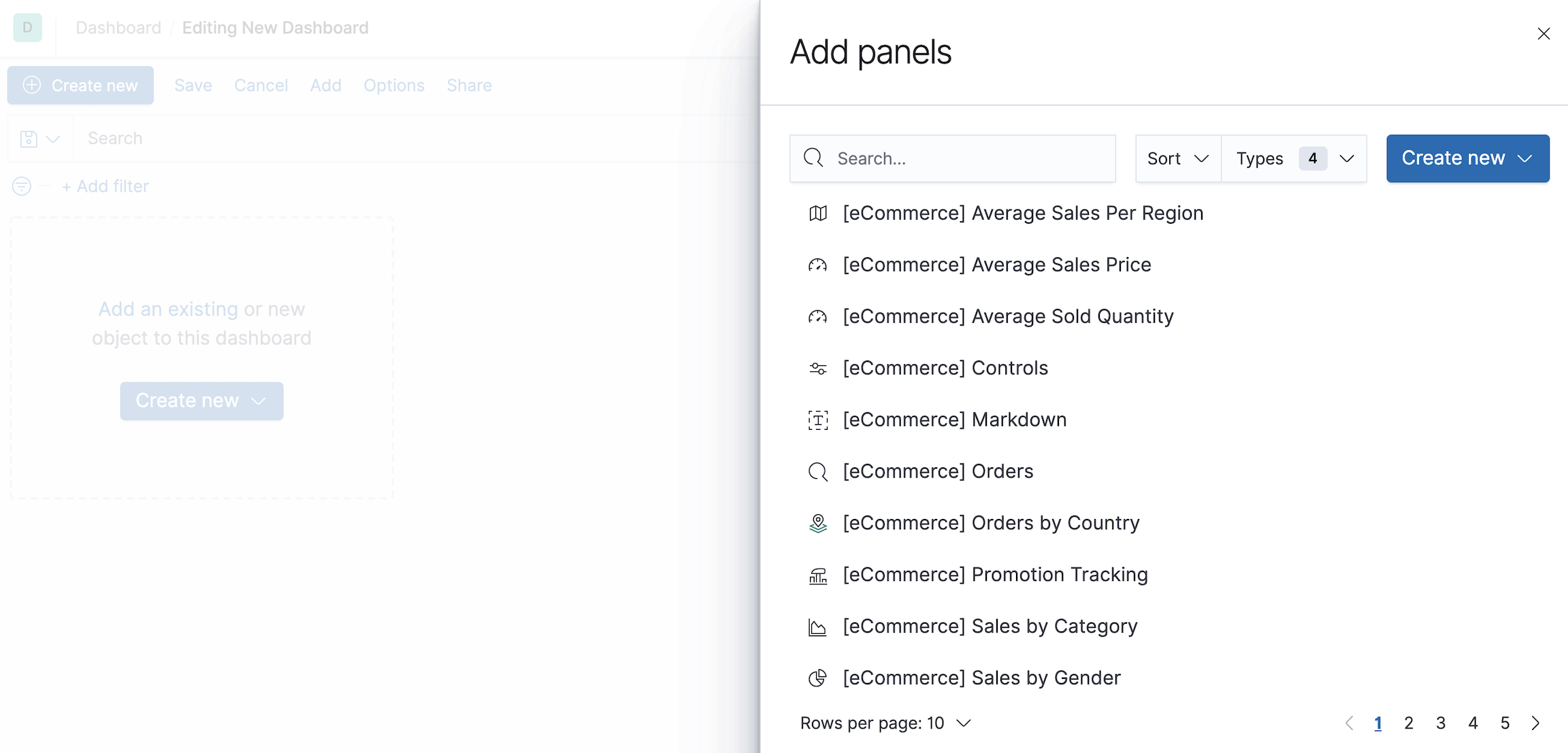 Example add visualization to dashboard