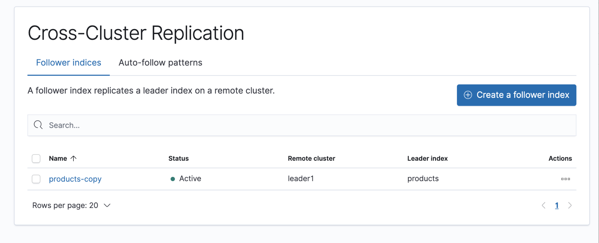 ][Cross-cluster replication list view