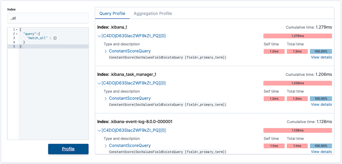 Search Profiler Visualization