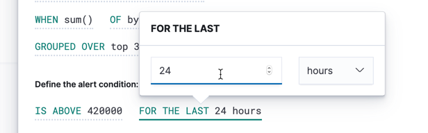 Setting the time window