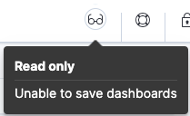 Example of Dashboard read only access indicator in Kibana header