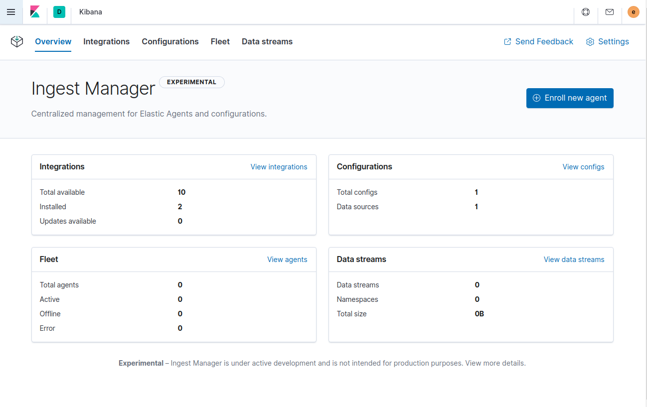 Ingest Manager app in Kibana