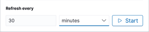 Image showing what refresh interval option looks like. The configurable time interval is located in the dropdown