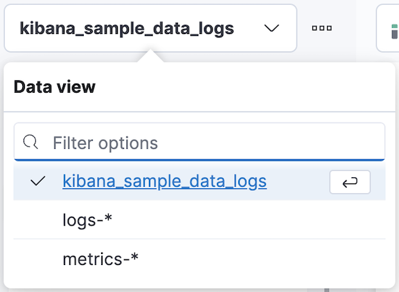 Data view dropdown