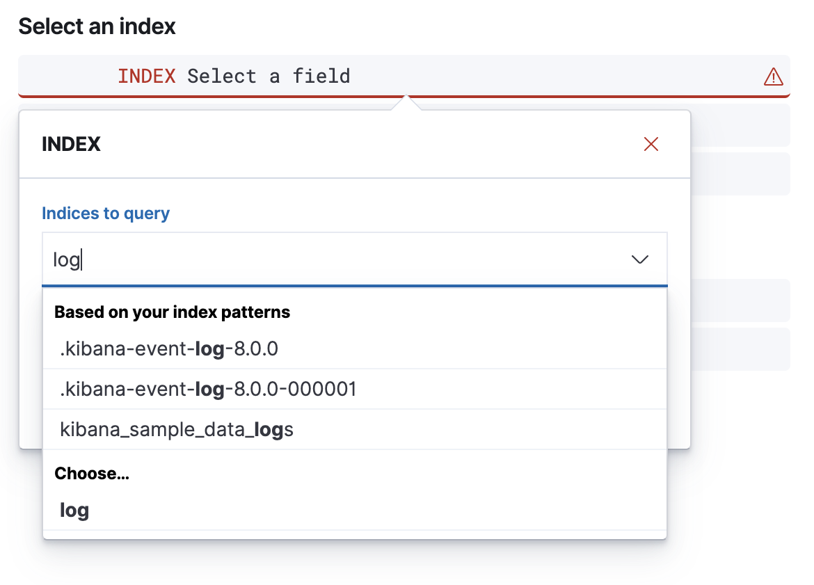 Choosing an index