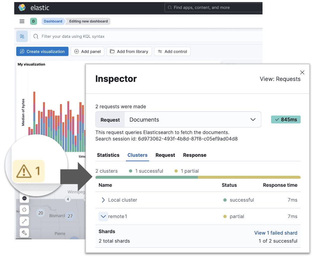 An example of the new cross-cluster search query inspector