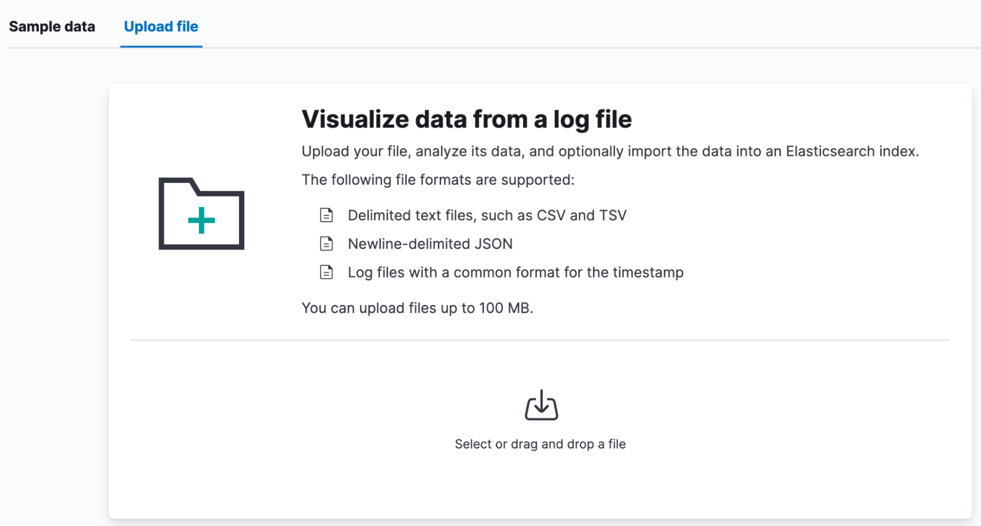 Uploading a file in Kibana