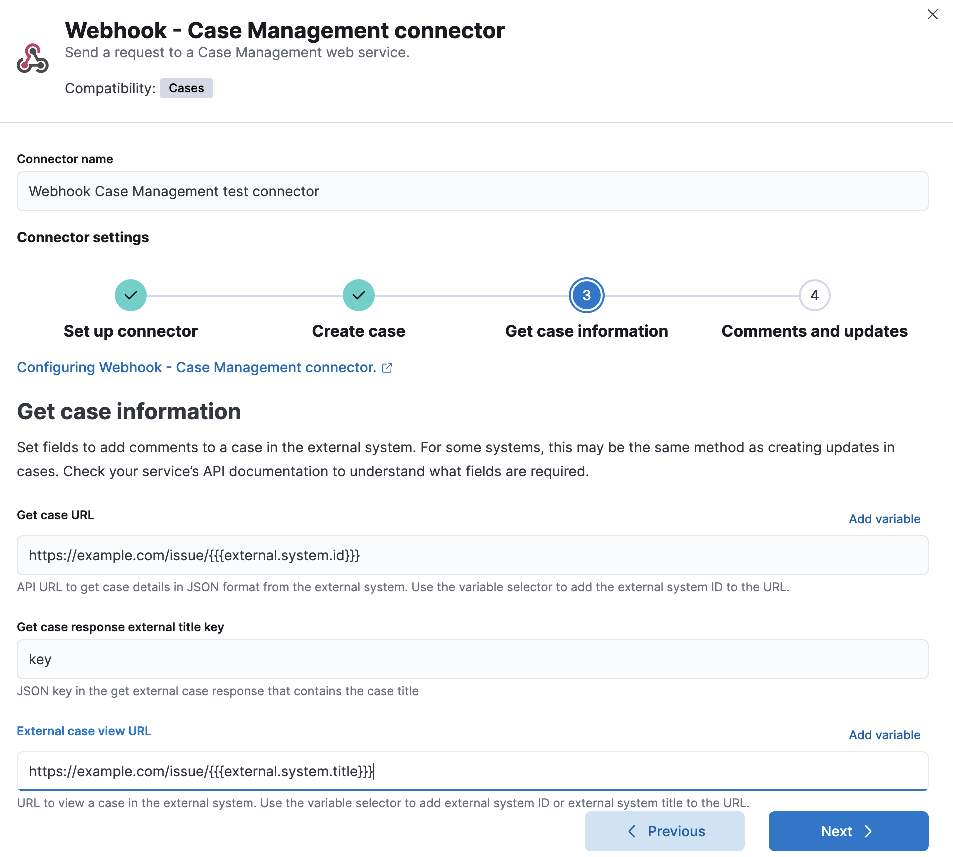 Add case retrieval details in the Webhook - Case Management connector