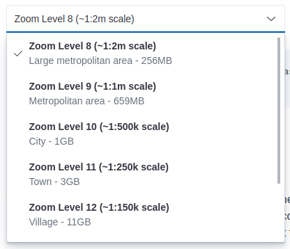 Basemaps download options