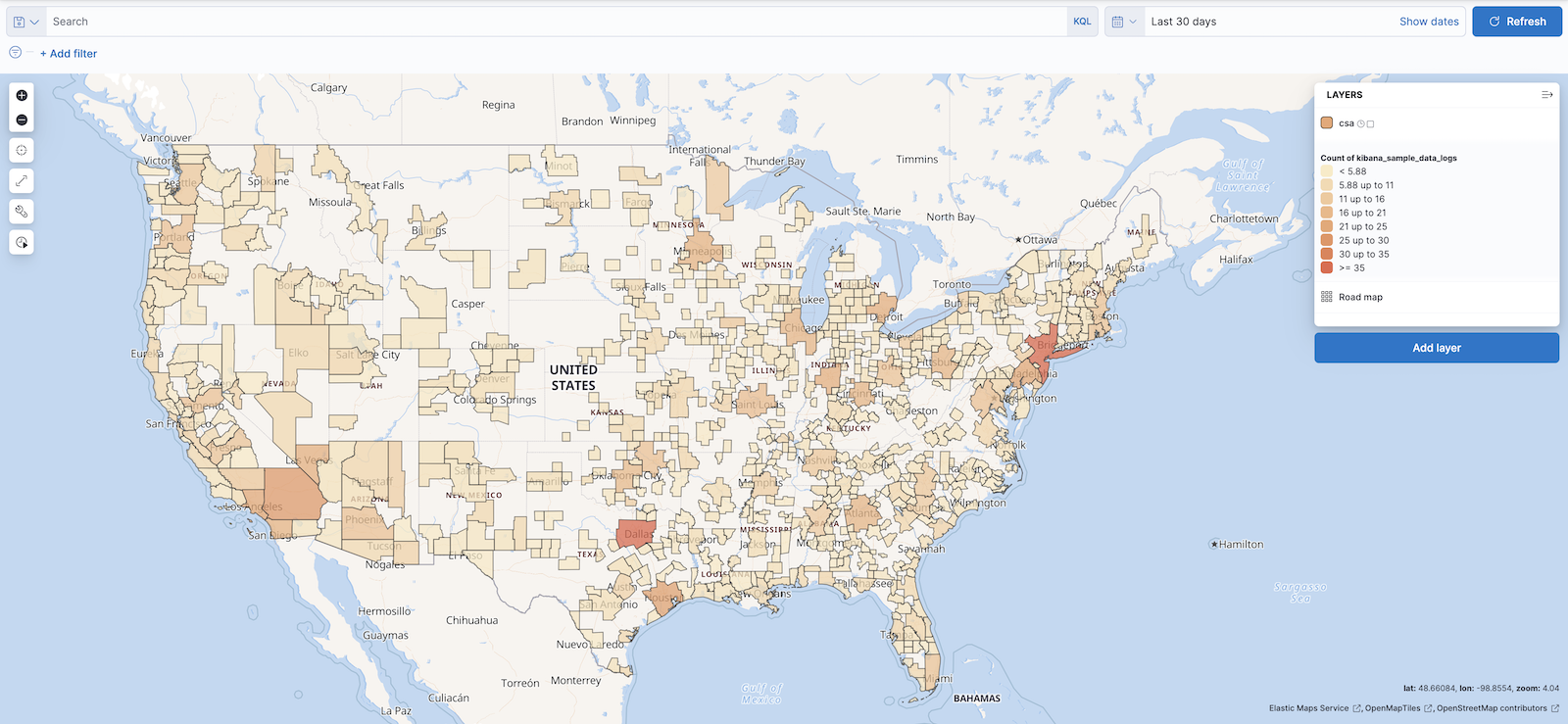 csa regions by web traffic