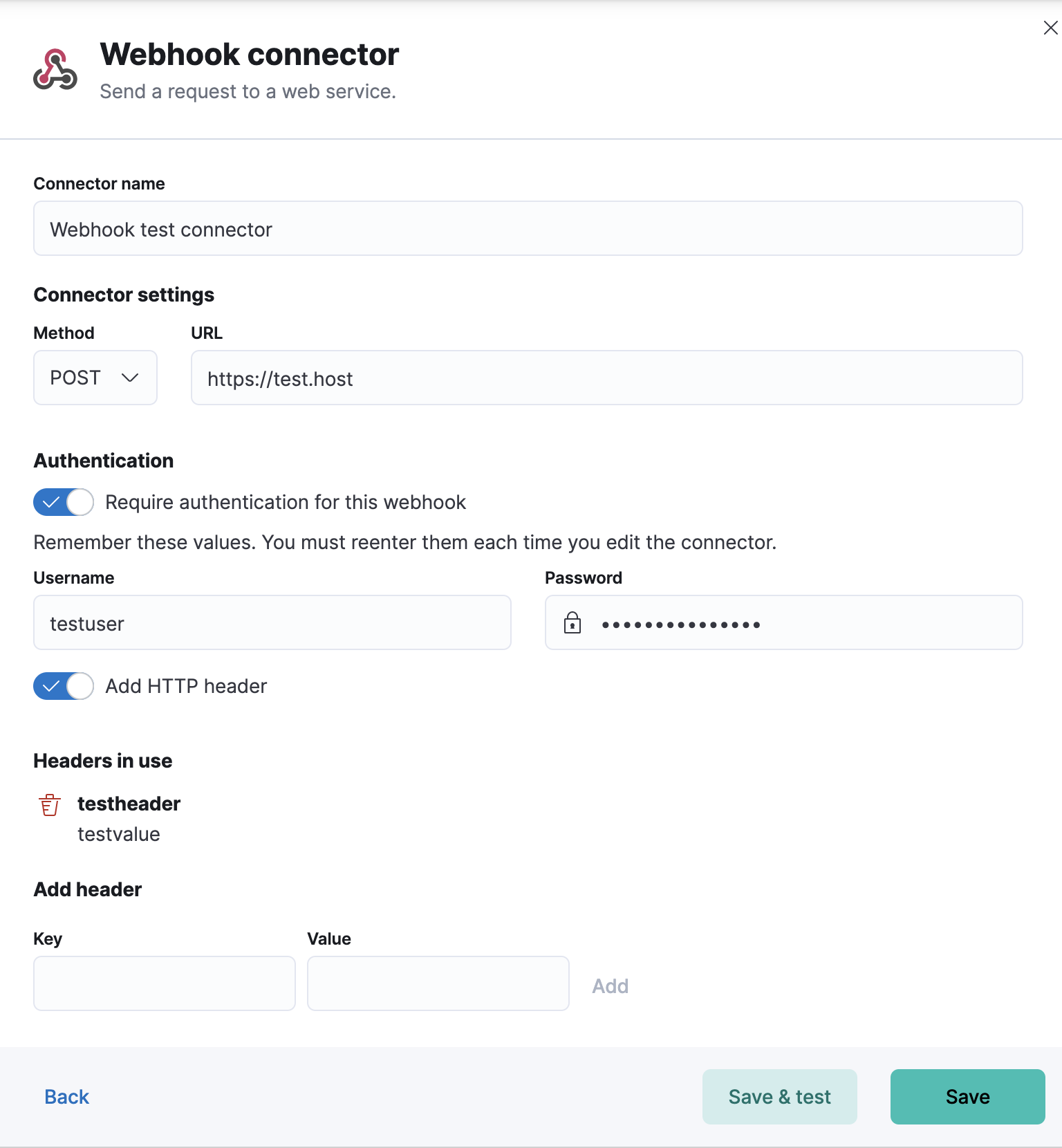 Webhook connector