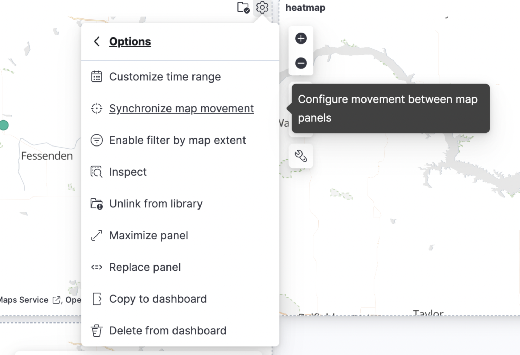 Synchronize maps in a dashboard