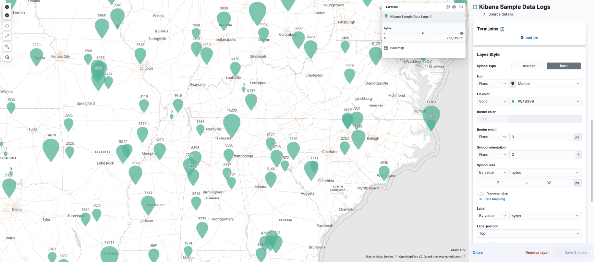 Label positioning in maps