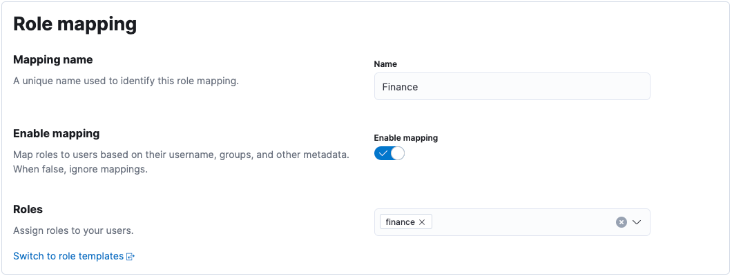 Create role mapping, step 1