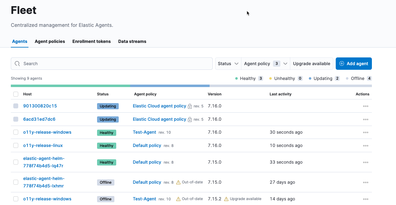 Fleet app in Kibana